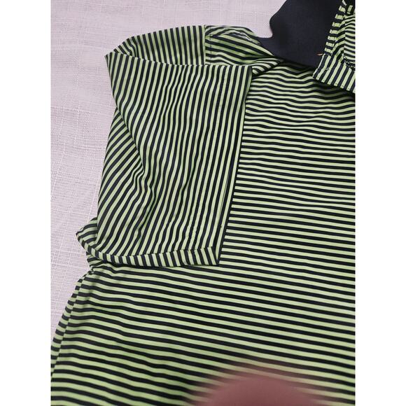 Footjoy Mens Tie Stripe Polo Green Blue Mens Size Medium - Picture 3 of 6